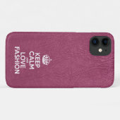 Coques Case-Mate iPhone Keep Calm and Love Fashion, Pink Leather, Crown (Dos (Horizontal))