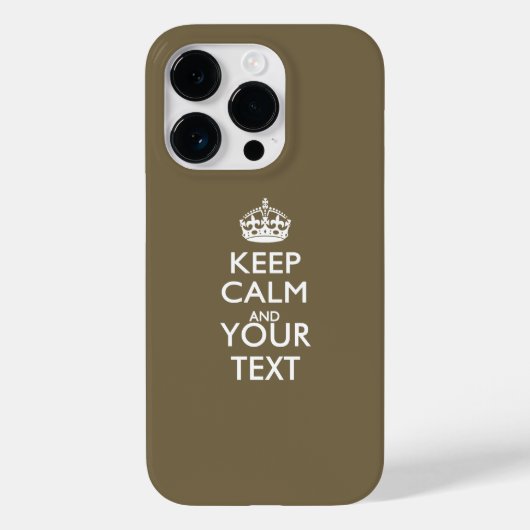 Coques Case-Mate iPhone KEEP CALM personnalisé et votre texte (Verso)