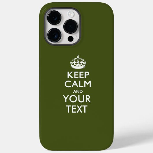 Coques Case-Mate iPhone KEEP CALM personnalisé et votre texte (Verso)