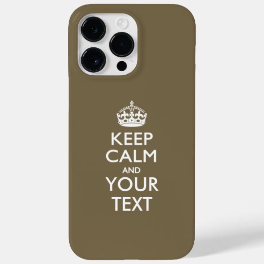 Coques Case-Mate iPhone KEEP CALM personnalisé et votre texte (Verso)