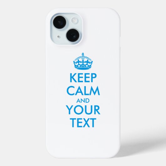 Coques Case-Mate iPhone KEEP CALM personnalisé et votre texte (Verso)