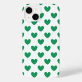 Coques Case-Mate iPhone Kelly Coeurs polka vert sur blanc (Verso)