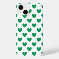 Kelly Coeurs polka vert sur blanc