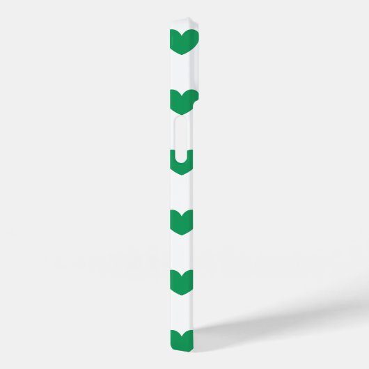 Coques Case-Mate iPhone Kelly Coeurs polka vert sur blanc (Verso / Droite)