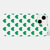 Coques Case-Mate iPhone Kelly Coeurs polka vert sur blanc (Verso (horizontal))