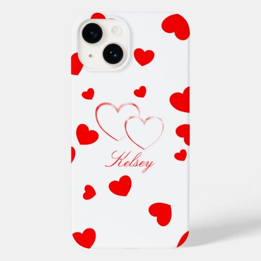 Coques Case-Mate iPhone Kelsey - Coeurs mignons -customisez-le avec votre (Verso)