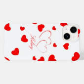 Coques Case-Mate iPhone Kelsey - Coeurs mignons -customisez-le avec votre (Verso (horizontal))