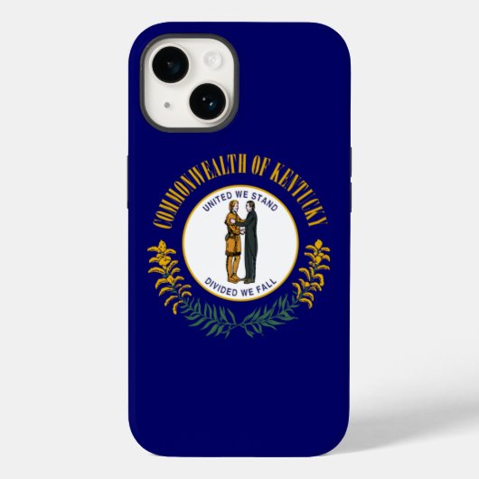 Coques Case-Mate iPhone Kentucky : Commonwealth Bluegrass Drapeau de l'Éta (Verso)