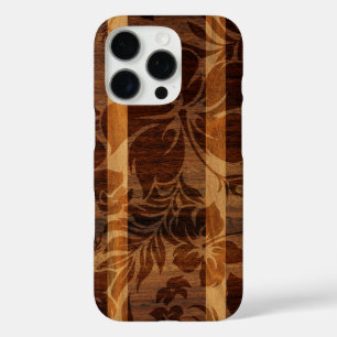 Coques iPhone 16 Pro Keokea Beach Faux Wood Surf à Koa