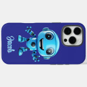 Coques Case-Mate iPhone Kids Personalize Blue Robot  (Verso (horizontal))