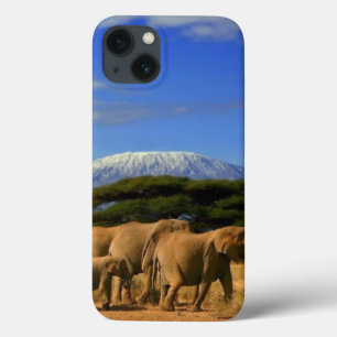 iPhone 13 Case Kilimanjaro et éléphants