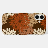Coques Case-Mate iPhone Kimono floral moderne Impression, Chocolat Brown (Verso (horizontal))