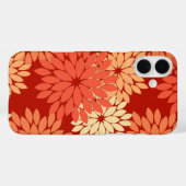 Coques Case-Mate iPhone Kimono Floral Moderne Impression, Mandarin Orange (Verso (horizontal))
