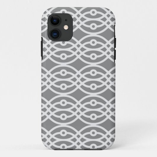 Coques Case-Mate iPhone Kimono imprimé, argent et gris foncé (Dos)