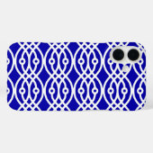 Coques Case-Mate iPhone Kimono imprimé, bleu cobalt et blanc (Verso (horizontal))