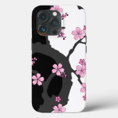 Coques Case-Mate iPhone Kimono japonais Sakura noir et blanc (Verso)
