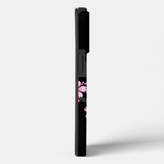 Coques Case-Mate iPhone Kimono japonais Sakura noir et blanc (Verso / Droite)