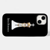 Coques Case-Mate iPhone King d'échecs blanc / Nom personnalisé (Verso (horizontal))