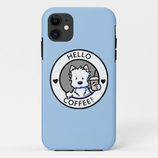 Coques Case-Mate iPhone KiniArt Coffee Westie (Dos)