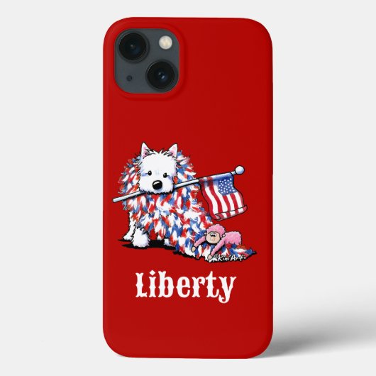 Coques Case-Mate iPhone KiniArt Liberty Westie Portrait (Verso)