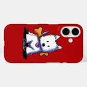 Coques Case-Mate iPhone KiniArt™ Westie avec os (Verso (horizontal))