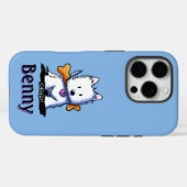 Coques Case-Mate iPhone KiniArt™ Westie avec os (Verso (horizontal))