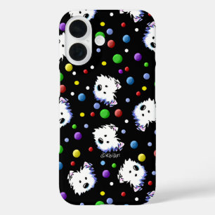 Coques iPhone 16 KiniArt Westie Polka Dot