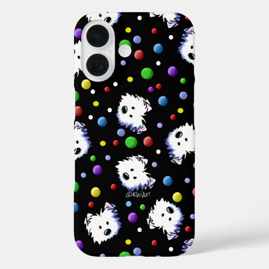 Coques Case-Mate iPhone KiniArt Westie Polka Dot (Verso)