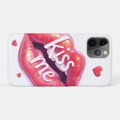 Coques Case-Mate iPhone Kiss Me Glossy Red Lips Art Illustration (Dos (Horizontal))