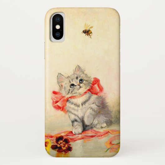 Coques Case-Mate iPhone Kitten avec ruban rouge (Dos)