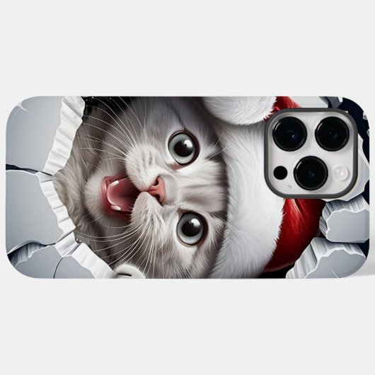 Coques Case-Mate iPhone Kitten de Noël 3D (Verso (horizontal))