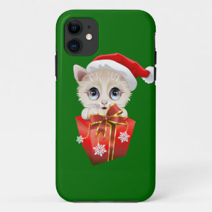Coque Case-Mate Pour iPhone Kitten Noël Père Noël avec cadeau