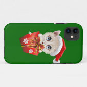 Coques Case-Mate iPhone Kitten Noël Père Noël avec cadeau (Dos (Horizontal))