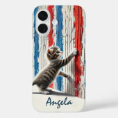 Coques Case-Mate iPhone Kitten rayé, Mur rayé (Verso)