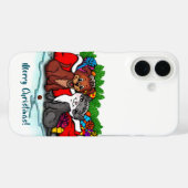 Coques Case-Mate iPhone Kitty et Puppy, Joyeux Noël (Verso (horizontal))