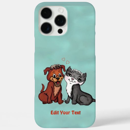 Coques Case-Mate iPhone Kitty et Puppy, Modifier votre texte (Verso)