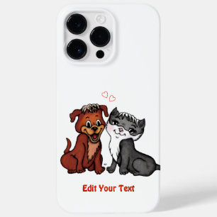 Coque Pour Pour iPhone 14 Pro Max Kitty et Puppy, Modifier votre texte