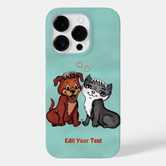 Coques Case-Mate iPhone Kitty et Puppy, Modifier votre texte (Verso)
