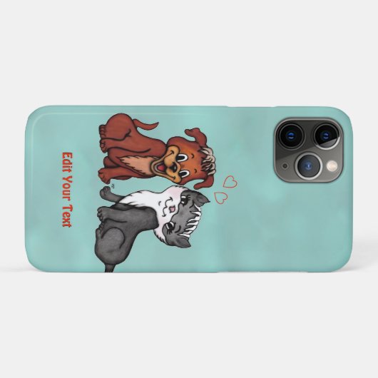 Coques Case-Mate iPhone Kitty et Puppy, Modifier votre texte (Dos (Horizontal))