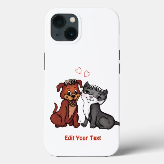 Coques Case-Mate iPhone Kitty et Puppy, Modifier votre texte (Verso)