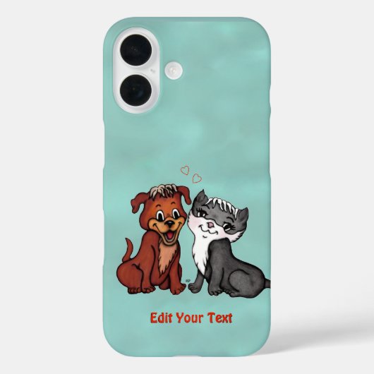 Coques Case-Mate iPhone Kitty et Puppy, Modifier votre texte (Verso)