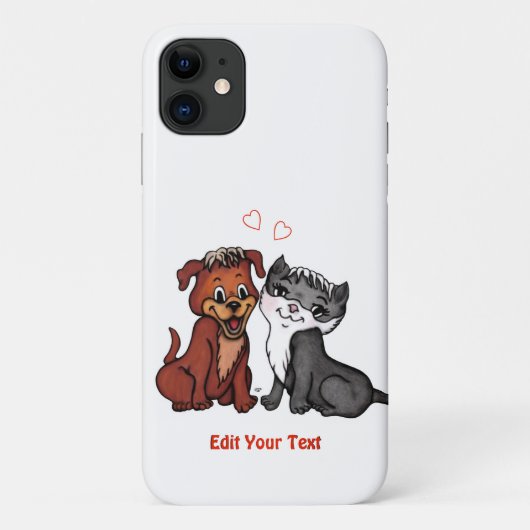 Coques Case-Mate iPhone Kitty et Puppy, Modifier votre texte (Dos)