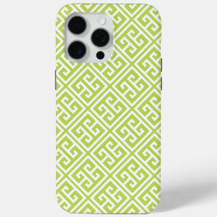 Coque iPhone 15 Pro Max Kiwi Green Motif grec