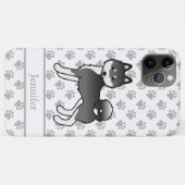 Coques Case-Mate iPhone Klee Kai d'Alaska noir et blanc Chien mignon & nom (Dos (Horizontal))