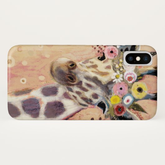 Coques Case-Mate iPhone Klimt Giraffe | Orné De Fleurs (Dos (Horizontal))
