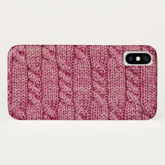 Coques Case-Mate iPhone Knit câblé par fil rose (Dos (Horizontal))