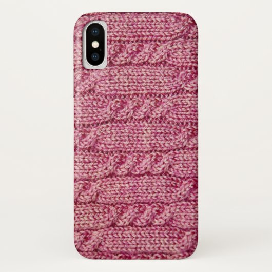 Coques Case-Mate iPhone Knit câblé par fil rose (Dos)