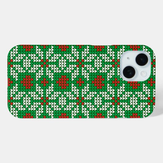 Coques Case-Mate iPhone Knitted Christmas pattern (Verso (horizontal))