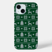 Coques Case-Mate iPhone Knitted seamless Christmas pattern (Verso)