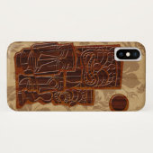 Coques Case-Mate iPhone Koa Wood Tiki Sun Faux Wood Surboard (Dos (Horizontal))